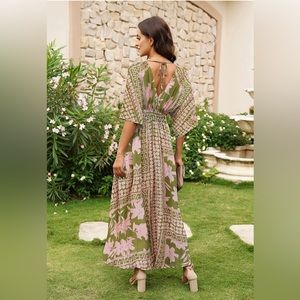 Meenew Women's Summer Maxi Dress Party Vacation High Slit Loose Long Beach Dress